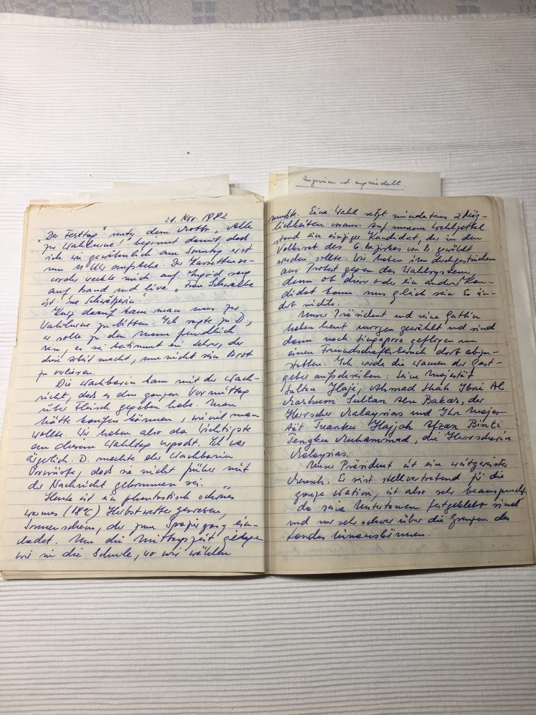 Tagebucheintrag von Karin Gündisch vom 21. November 1982. Privatbesitz Karin Gündisch